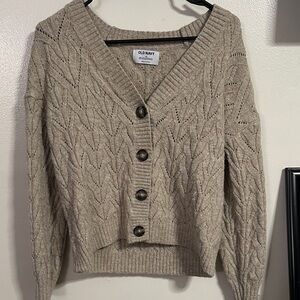 Wool blend cardigan sweater